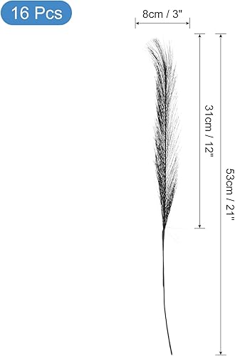 sourcing map Lot de 16 herbes de la pampa artificielles séchées, accessoires pour décoration de vase de sol, décoration de mariage, décoration d'intérieur, violet foncé 53,3 cm - Nail Gallerys