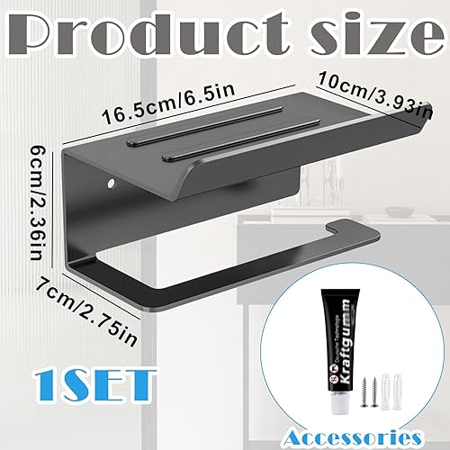 DERJDISF Porte-Rouleau de Papier Toilette Mural – Distributeur élégant de Papier Toilette, Support pour papier Toilette avec étagère – Dérouleur de Papier Toilette universel et polyvalent - Nail Gallerys