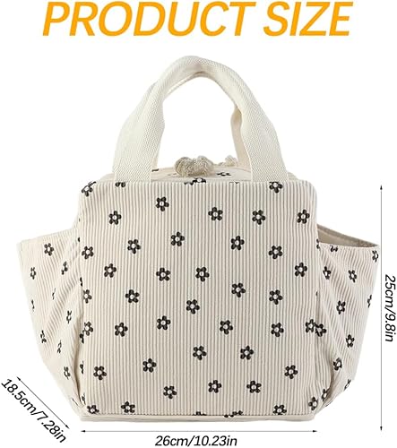 FYting Sac Isotherme Repas,12L Sac Glaciere Isotherme Repas Enfant Velours, Grandes Poches Latérales pour Tasses à eau, Vaisselle, aux Pique-Niques,Travail et à Lécole(Fleurs) - Nail Gallerys