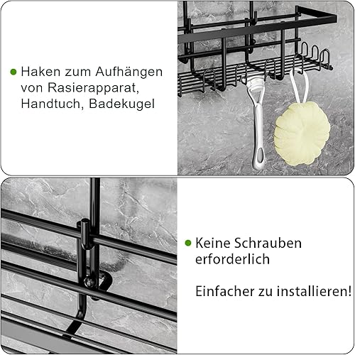 RUIHANDA Étagère de douche à suspendre sans perçage - Nail Gallerys