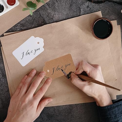 Gtwinsone Lot de 200 Etiquettes Cadeaux en Papier Kraft Vierges Marque Place Mariage Etiquette Prix avec Ficelle Jute Rectangle 3x5 cm Marron et Blanc pour Valentin Anniversaire Bagages Artisanat - Nail Gallerys