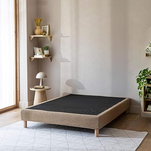 Cache-sommier Bouclette intégral Beige 160x200 - Nail Gallerys