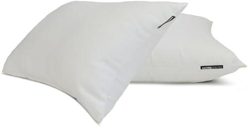 The HomeCentric Luxe Blanc Housse de Coussin Lombaire Lot de 2, 35x60 cm Satin Housse de Coussin Solide Housse de Coussin oblongue, Moderne - White Slub Satin - Nail Gallerys