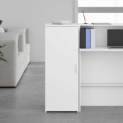 vidaXL Armoire de Rangement Blanc 40x45x103,5 cm Bois d'ingénierie, Armoire, Armoire de Bureau, Armoire Anti-Bascule, Armoire de Buffet - Nail Gallerys