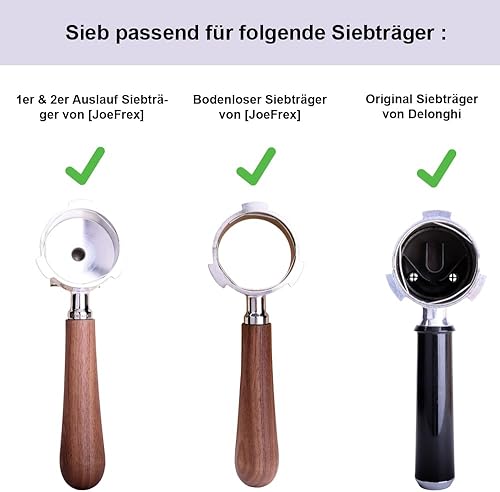 Passoire pour Delonghi Dedica – 1 tasse – min. 7 g – 51 mm – Panier filtrant en acier inoxydable – Pour tous les porte-filtres JoeFrex de la série Delonghi Dedica – Accessoire expresso de qualité - Nail Gallerys