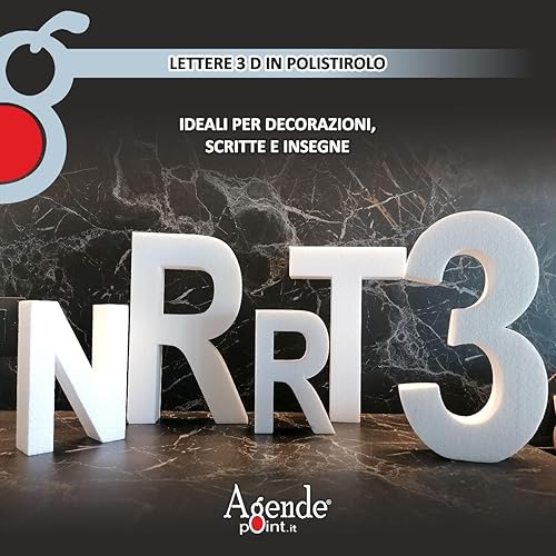 Chiffre 1 (un) en polystyrène 3D (25 cm de hauteur) et 4 cm d'épaisseur – pour décorations enseignes et inscriptions - Nail Gallerys