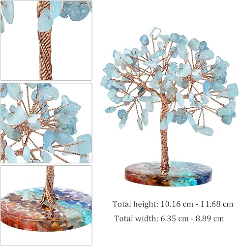 Nupuyai Arbre à Argent en Cristal avec 7 Chakras Pierres Base en Résine, Arbre de Quartz Fengshui Bonsaï Ornement pour Bonne Chance Richesse Décoration de la Maison, Améthyste - Nail Gallerys