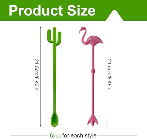 UEN Touilleur Cocktail,Cuillère à Glace,Agitateur Cocktail,12 PCS Réutilisables de Cactus de Flamant Rose Agitateurs de Cocktail,Decoration Cocktail,pour la Fête de Plage - Nail Gallerys