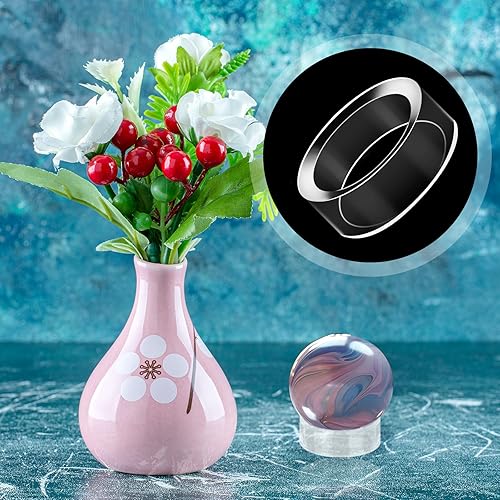 KALIONE Lot de 24 supports de sphères en acrylique transparent - Présentoir rond pour balle de golf, baseball, balle de tennis, boules de cristal, 3 tailles - Nail Gallerys