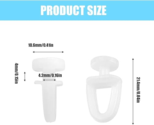 50pcs glissières de crochet de rideau coulissant, glissières de rail de rideau blanches, crochets de rideau de douche, crochets de glissière en plastique blanc pour anneaux, rideaux et rails - Nail Gallerys