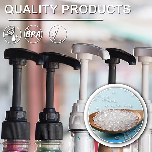 Keboyoe 10 Pièces Pompe à Sirop à Café Distributeur Sirop Pompe Pompes à Sirop de Café Coffee Syrup Pump Réutilisables Pompe Sirop Pompe Doseuse pour Café Maison(Noirs, Blancs) - Nail Gallerys