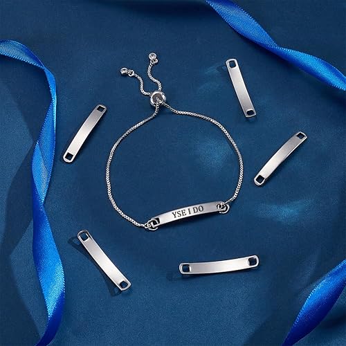 UNICRAFTALE 38.5mm Courbé Rectangle Liens 40 pcs Estampage Étiquettes Vierges en Acier Inoxydable Bar Liens Bijoux Connecteurs pour Bracelet Collier Fabrication de Bijoux Trou 4x5mm - Nail Gallerys