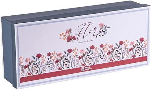 Table Passion - Coffret de 4 tasses et sous tasses 18 cl Flor - Nail Gallerys