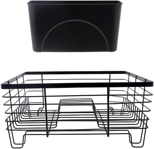 LNT France - Égouttoir à Vaisselle en métal Noir Mat pour évier avec Support à Couverts, Support à Vaisselle en Acier Inoxydable pour évier, Egouttoir Moderne (Egouttoir) - Nail Gallerys