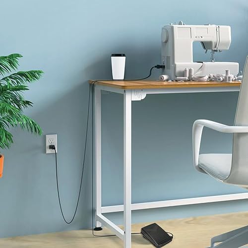 Lwuey Pédale pour Machine à Coudre, Commande AU Pied 220V avec Cordon Vitesse Variable Alimentation Contrôle Câble Interrupteur Domestique Pièces Électrique Compatible SC220,6160,6180,5400,XL-400 - Nail Gallerys