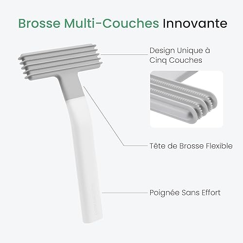 dancemoon Layer Brush, Éliminateur de Poils d'Animaux, Respectueux des Tissus et Réutilisable, Enlève les Poils et Débris Enfouis dans de Petites Zones et Coins comme les Tapis, et Arbres à Chats - Nail Gallerys