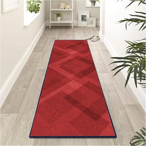 50x240cm, Tapis de Passage Couloir Long, Rouge Tapis Cuisine Devant Evier Antidérapant et Lavable, Tapis d Entree Interieur Tapis Escalier, Tapis de Couloir, Buanderie, Cuisine, Paillasson d'entrée - Nail Gallerys