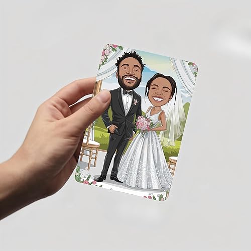 Générique Faire-part Mariage personnalisé – Carte en A6 - Dessin animé Personnalisable avec Photo, Invitation de mariage avec 10 Pcs 10,5x14,8cm - Nail Gallerys