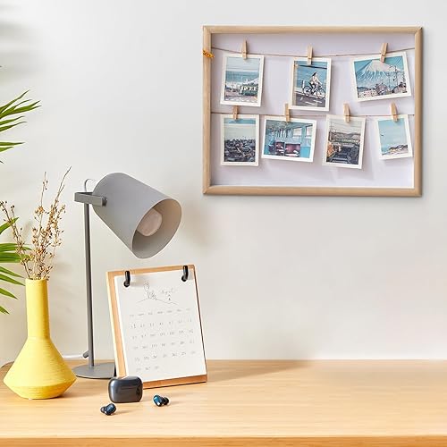 Sporgo Cadre photo avec pinces et laisse : 8 photos bricolage mur photo en bois, cadre photo plusieurs images, mur photo avec pinces, pour photos, cartes postales, notes, cartes de concert - Nail Gallerys