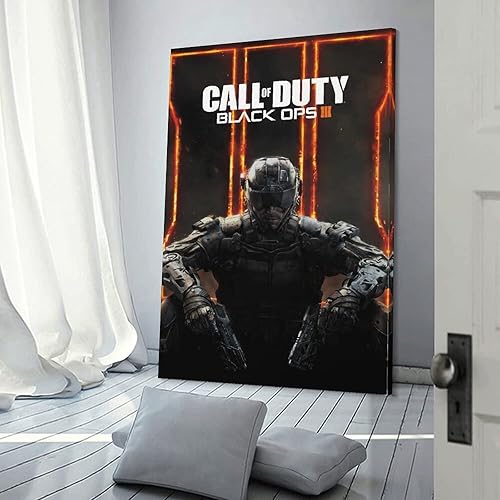 MINGYANMAO Toile Oeuvre Peinture 60 * 90cm Call of Duty Poster D'art Sur Toile Black Ops 3 Décoration Wall Art Soggiorno Poster Camera da letto Pittura Senza Cornice - Nail Gallerys