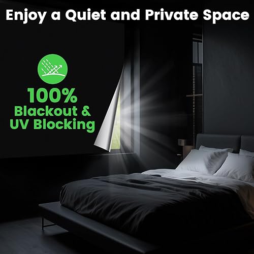 Inwee Store Occultant sans Percage 200x145cm, 100% Occultants pour Fenêtre, s'adapte à Toutes Les Formes de Fenêtres, Protection Solaire Film Occultant Fenetre Portable pour Chambre, Bébé, Voyage - Nail Gallerys