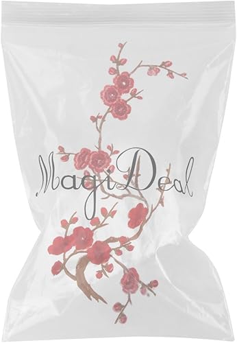 1pcs Patch Fleur Style Chinois Lace Tissu Bordure Vêtement Ornement Applique à Coudre Diy - Rouge foncé - Nail Gallerys