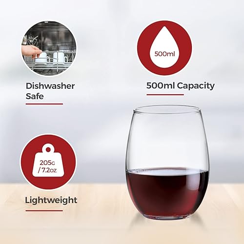 Silk Route Home Lot de 6 verres à vin sans pied 500 ml - Nail Gallerys