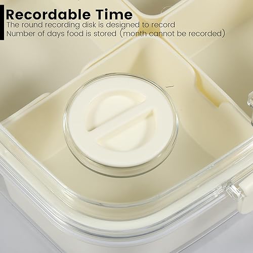 JTNero Divide Serving Plateau à collation avec couvercle et poignée 6 compartiments Transparent Boîte à collation avec marqueur de date Boîte à collation portable pour bonbons, fruits, légumes, noix, - Nail Gallerys