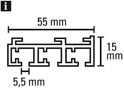 GARDINIA 3 Rails pour Panneau Japonais Tissu Uni argenté 160 cm, Aluminum, Gris - Nail Gallerys