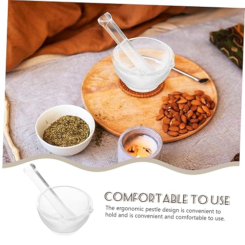 STOBAZA 1Ensemble Mortier Verre pour Cuisine Bol de Broyage pour Médicaments et Pilules et Facile à Utiliser - Nail Gallerys