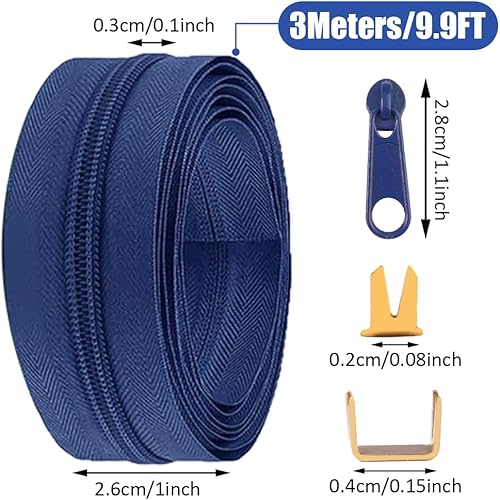 30M Nylon Fermeture Eclair au Mètre avec Zip, #5 Fermetures à Glissière Sans Fin avec 50 Curseurs 100 Embout, pour Bricolage, Couture, Artisanat, Vêtements, Textiles D'intérieur(10 Rouleaux, Foncés) - Nail Gallerys