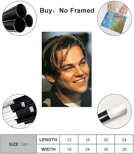 ZAPORA Leonardo Dicaprio Young Impression sur toile pour chambre à coucher, bureau, chambre, cadeau sans cadre, 30 x 45 cm - Nail Gallerys