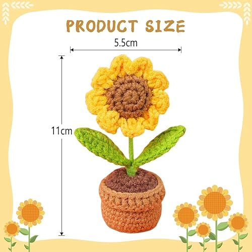 CHENGLI Tournesol Artificiel Au Crochet - Fleurs Tricotées - Fleurs Artificielles Tournesol Tricotées pour Décoration Fleur Au Crochet Tissée À Main Pièce Maîtresse Tournesol Tournesols Faits À Main - Nail Gallerys