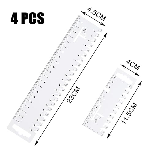 4 PCS Accessoire Couture,Mercerie Couture Accessoire,Regle Patchwork,Accessoires Couture,pour le Bricolage,la Conception de Vêtements,la Couture(10cm*2，21cm*2) - Nail Gallerys