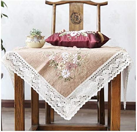 perfk 1 Kit des Points de Croix de Nappe Brodé de Nappe Ronde Estampée Imprimée, Café - Nail Gallerys