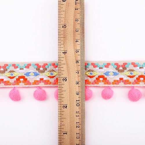 HAOBIN 5.4 MèTres Bordure à Pompons Mini-Bordure à Pompons Boule Frange Garniture Pompons Frange Garniture Ruban Bordure DéCo Galon De Pompons Franges De Boules De Pompons Bricolage Artisanat DéCo - Nail Gallerys