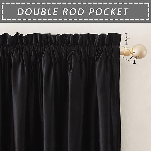 SANCHUNG Lot de 2 rideaux en velours pour salon et chambre à coucher - Isolation thermique - Rose chaud - 132 x 145 cm - Nail Gallerys