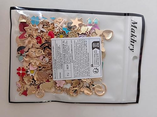 Lot de 200 mini pendentifs colorés pour bijoux personnalisés, colliers, boucles d'oreilles, bracelets, colliers, décoration, mariage, petit cadeau, kit de bricolage, accessoires de fabrication de - Nail Gallerys