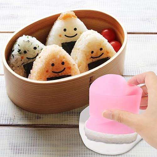 AKONE Onigiri Lot de 4 moules à sushis et boulettes de riz, moule triangulaire, moule à sushi onigiri avec 1 spatule, accessoire pour les onigiri DIY - Nail Gallerys