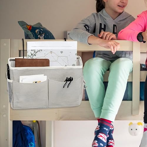 BNGXR Organisateur de Chevet, Panier de Lit Chevet Suspendu Étanche Sacs de Chevet Panier Suspendu Rangement Organisateur de Lit Large Poche de Rangement pour Stockage Écouteur au Dortoirs - Nail Gallerys