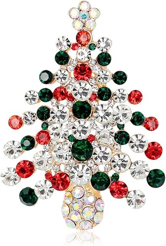Elegant Rose Noël Broche broches 9 multicolores strass cristal Xmas Cadeau pour bijoux Ornaments cadeaux de Noël, Cristal, Cristal - Nail Gallerys