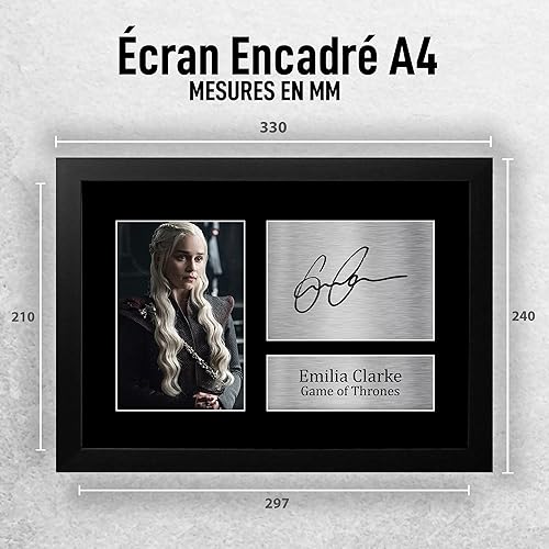 HWC Trading A4 Emilia Clarke Game of Thrones Daenerys Targaryen Cadeaux Imprimé Signé Autographe Photo pour les fans d’émissions de télévision - A4 - Nail Gallerys