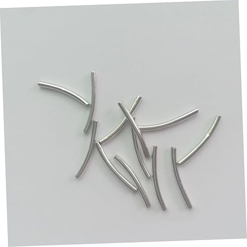 OSALADI 50Pièces Perles Tube Courbé Argentées Perles Intercalaires Métalliques pour DIY Artisanaux Accessoires de Fabrication - Nail Gallerys