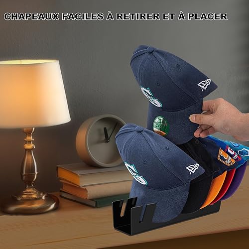 KTCINA 2Pcs Organisateur de Support pour Casquette de Baseball Présentoir Casquette Organisateur de Casquette en Acrylique Organisateur de Chapeaux pour Chambre à Coucher Placard Commode (Blanc) - Nail Gallerys