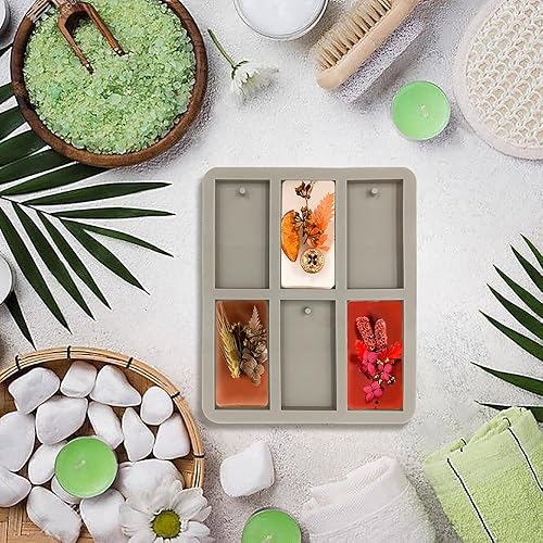 AIFUDA Lot de 3 moules rectangulaires en résine de silicone avec trou de suspension pour porte-clés de Noël, pour la fabrication de bijoux, pendentifs, colliers, porte-clés, loisirs créatifs - Nail Gallerys