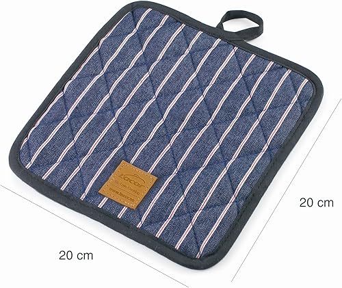 Lacor - 60044 - Mitaines Four Paris Collection, Résistant à la Chaleur, Sangle Suspendue, 20 x 20 cm, Bleu Marine - Nail Gallerys