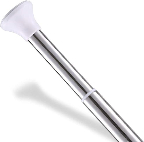 Barre de douche pour rideau Roule à rideau de douche, tige de tension métallique courte sans perçage, pôle de rideau de douche télescopique pour salle de bain et douche, tiges de rideau de douche mode - Nail Gallerys