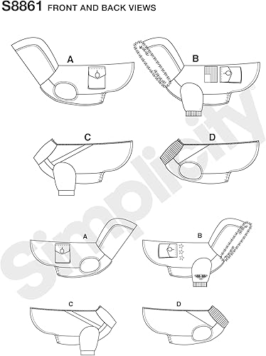 Simplicity US8861A Pattern S8861 Patrons de Manteaux pour Chien, A (S-M-L) - Nail Gallerys