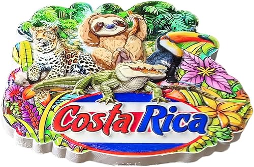 Aimant de réfrigérateur 3D en résine faite à la main Motif animaux sauvages du Costa Rica - Nail Gallerys