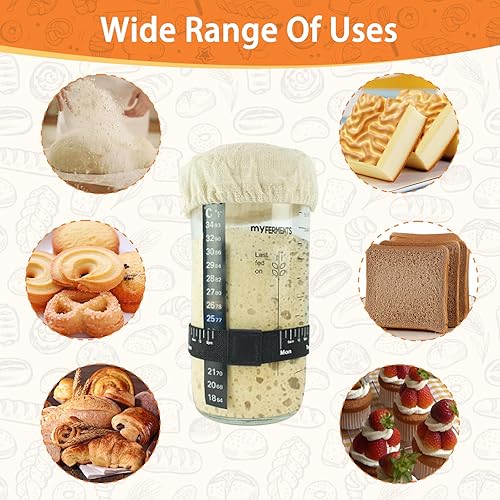 ZUYIST Kit de démarrage de levain de 1000 ml avec graduation, verre de fermentation avec couvercle, verre à levain avec ruban doseur et agitateur en silicone, kit de démarrage pour la fermentation du - Nail Gallerys